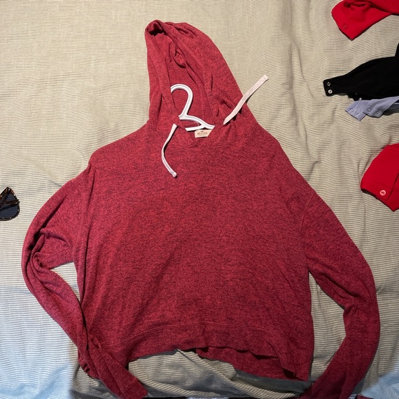 Red grainy sweater hoodie - Picture 2 of 2